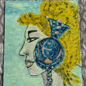 lady with headphones