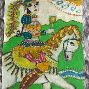 knight on white horse with a golden cup