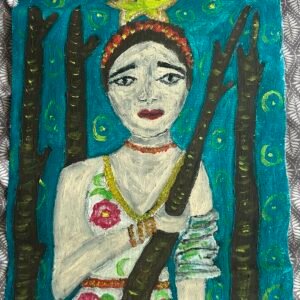 lady with stick