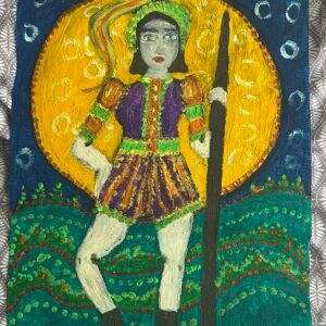 lady with moon and stick