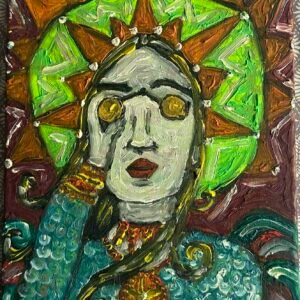 lady with binocular