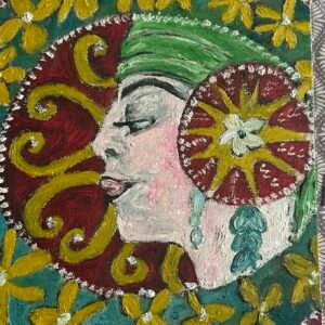 art nouveau profile portrait